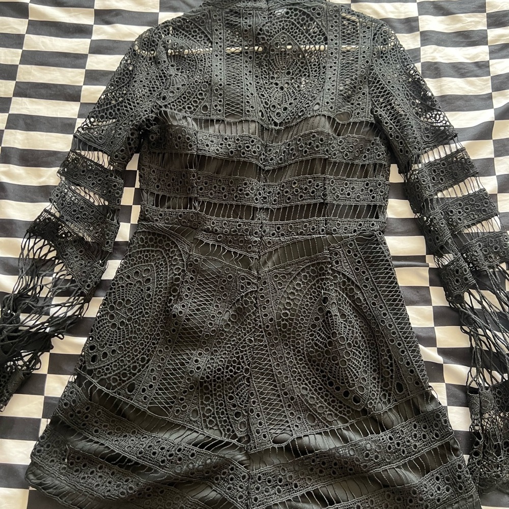 Blithe Large Black Crochet Romper - image 6